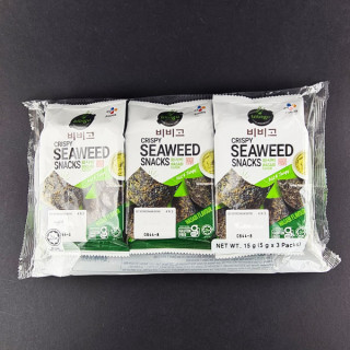CJ bibigo Crispy Seaweed Snack Wasabi 5g×3 (HALAL)